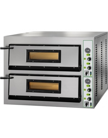 Forno pizza elettrico professionale 2 Camere da 6+6 Pizze - Dimensioni interne cm 72x108x14h