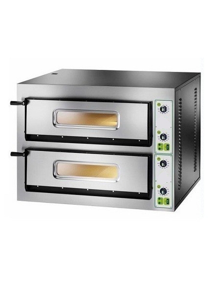 Forno pizza elettrico professionale 2 Camere da 4+4 Pizze - Dimensioni  interne cm 72x78x14h - Camere di cottura - Forni per pizz