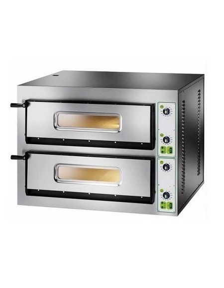 Forno pizza elettrico professionale 2 Camere da 4+4 Pizze - Dimensioni  interne cm 72x72x14h - trifase 