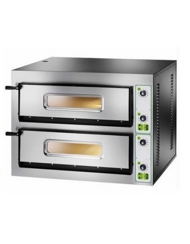 Forno pizza elettrico professionale 2 Camere da 6+6 Pizze - Dimensioni interne cm 72x108x14h