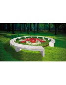 PANCHINA CURVA CONVESSA IN CEMENTO PER ARREDO URBANO - COLORE GRIGIO PIETRA - cm 200x50x50h - Conforme ai CAM