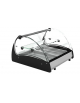 Vetrina bagnomaria da banco con vetri curvi e 2 contenitori Gn 1/1 - illuminazione al led - Mensola in vetro -cm 69x65x32h