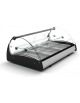Vetrina bagnomaria da banco con vetri curvi e 3 contenitori Gn 1/1 - illuminazione al led - Mensola in vetro -cm 102x65x32h