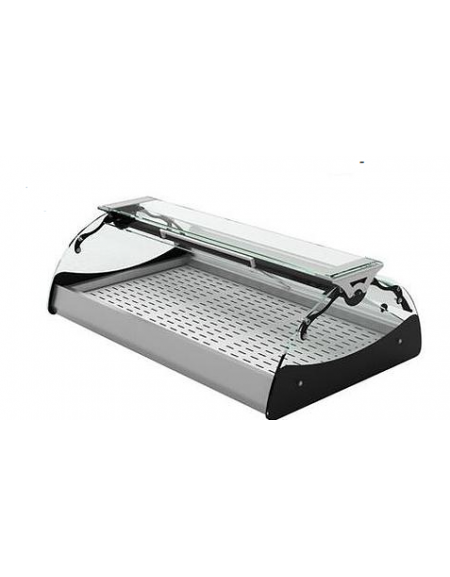Vetrina riscaldata a secco - apertura self service - illuminazione al led - mm695x670x300h