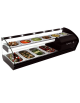 Vetrina refrigerazione statica su 2 livelli 4 contenitori inferiori e 6 superiori - mm 1085x395x360h