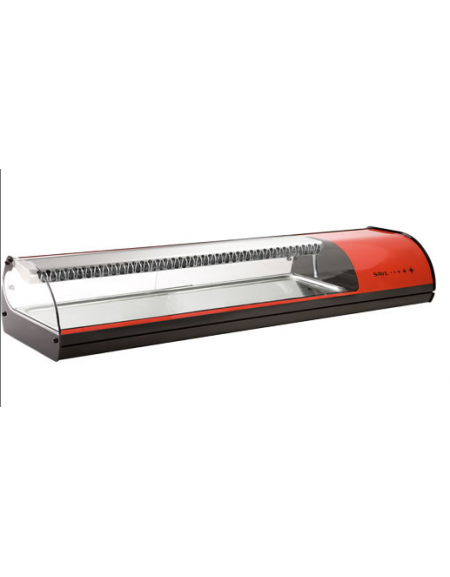 Vetrina refrigerazione statica - piano liscio - versione sushi - mm 1788x395x245h Vetrina refrigerazione statica - piano liscio - versione sushi - mm 1788x395x245h
