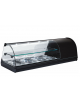Vetrina refrigerazione statica - 4 contenitori GN1/3 con ripiano neutro - mm 1085x395x360h