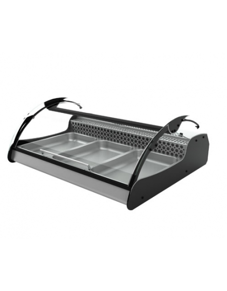Vetrina refrigerata statica - 3 contenitori GN1/1 - apertura self service - mm 1000x882x400h Vetrina refrigerata statica - 3 contenitori GN1/1 - apertura self service - mm 1000x882x400h