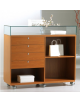 Banco con 4 cassetti, vano a giorno e bacheca h 15 cm Dimensioni 119 x 40 x 105h