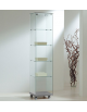 Vetrina verticale in cristallo temperato - senza luci - base in legno colore Silver , Wenge' o Ciliegio - cm 40x40x180h