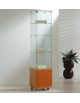 Vetrina cristalli temperati con mobiletto colore silver , ciliegio o wenge'- profondità cm 40 - senza luci-  cm 40 x 40 x 180h