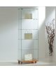 Vetrina verticale in cristallo temperato - senza luci - base in legno colore Silver , Wenge' o Ciliegio - cm 60x40x180h