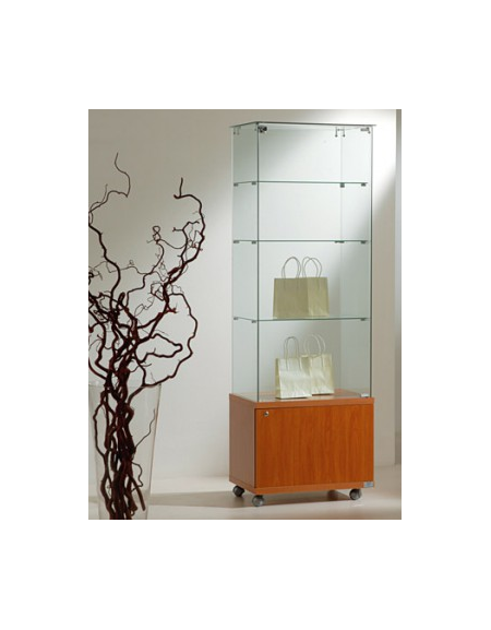Vetrina cristalli temperati con mobiletto - profondità cm 40 - senza luci cm 60 x 40x180h