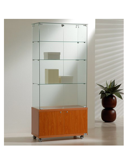 Vetrina cristalli temperati con mobiletto - profondità cm 40 - senza luci - cm 80 x 40 x 180h
