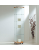 Vetrina verticale in cristallo temperato - Con luci a Led - Base in legno colore Silver, Wenge' o Ciliegio - cm 40x40x181h