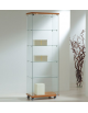 Vetrina verticale in cristallo temperato - Con luci a Led - Base in legno colore Silver, Wenge' o Ciliegio - cm 60x40x180h