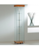 Vetrina cristalli temperati con ripiani girevoli e 2 faretti a Led - cm 40 x 40 x 187h