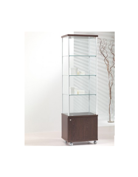Vetrina con montanti in alluminio e mobile in kit h.43 cm. - cm 53 x 39 x 183h