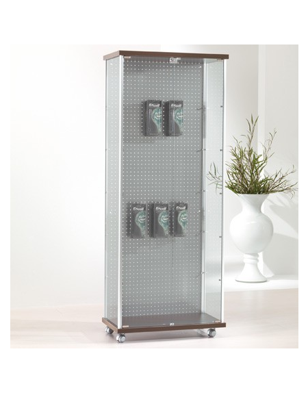 Vetrina con montanti in alluminio e schienale blisterato senza ripiani -cm 73 x 39 x 183h