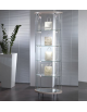 Vetrina ovale cristalli temperati- base h cm.3 - luci alogene verticali su due lati - cm 64 x 44 x 190h