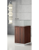 Banco 1 anta con serratura, ripiano estraibile, 2 faretti LED e teca in cristallo temperato – cm 50 x 50 x 106h