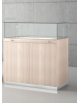 Banco con 2 ante con serratura, ripiano estraibile, 2 faretti LED e teca in cristallo temperato – cm 100 x 50 x 106h
