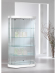 Vetrina semiovale 3 luci alogene 4 ripiani - PARTE LEGNO LACCATA IN COLORE RAL A RICHIESTA O IN ECOPELLE cm 112 x 38 x 190h
