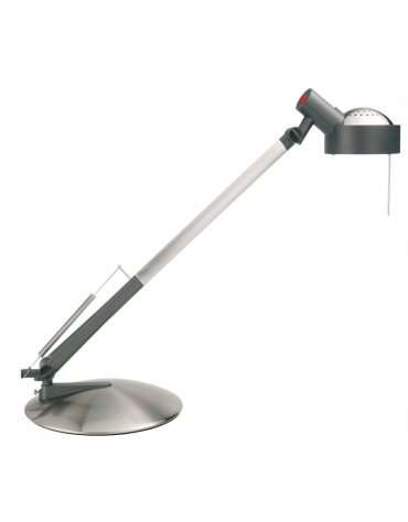 Lampada da tavolo in materiale termoplastico e parti  metalliche. Monta una lampada alogena G9 230v 40W