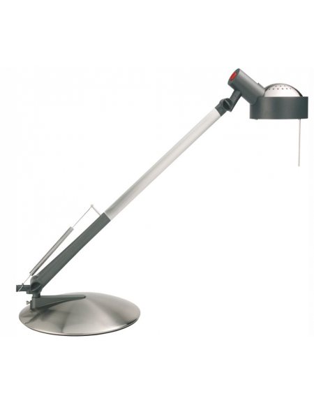 Lampada da tavolo in materiale termoplastico e parti  metalliche. Monta una lampada alogena G9 230v 40W