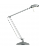 Lampada da tavolo in metallo colore alluminio o nero lucido. Completa di lampada alogena 12V -  20-50W.