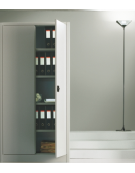 ARMADIO ANTE CIECHE A BATTENTI IN METALLO CON SERRATURA - cm 120x45x200h -nr. 4 ripiani spostabili con passo 4 cm
