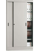 ARMADIO ANTE SCORREVOLI IN METALLO CON SERRATURA - CM 180x45x200H - N° 2 VANI CON 4+4 RIPIANI SPOSTABILI