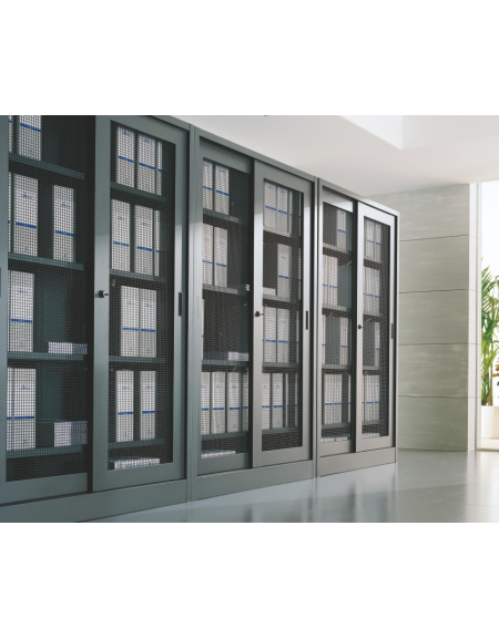 ARMADIO ANTE SCORREVOLI A RETE CON SERRATURA - cm 150x60x200h