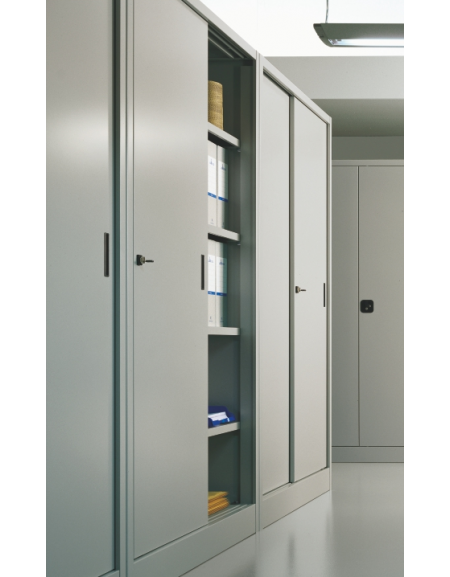 ARMADIO ANTE SCORREVOLI IN METALLO CON SERRATURA - cm 150x37x200h