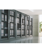 ARMADIO ANTE SCORREVOLI A RETE CON SERRATURA - cm 150x37x200h