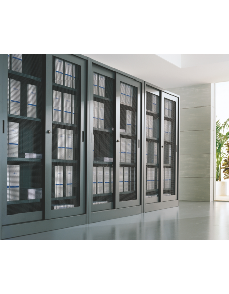 ARMADIO ANTE SCORREVOLI A RETE CON SERRATURA - cm 150x37x200h