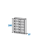ARMADIO METALLICO A GIORNO - cm 150x37x200 h
