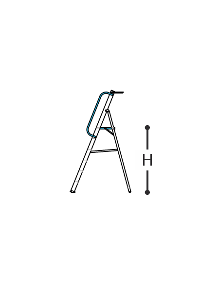 SCALA IN ALLUMINIO CERTIFICATA PROFESSIONALE CON DOPPIO CORRIMANO cm. 139 h. - 6 gradini