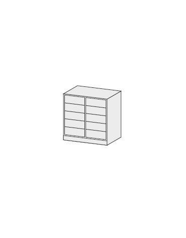 CARTELLIERA 10 CASELLE CON 10 SERRATURE cm. 90 x 35 x 106 h.