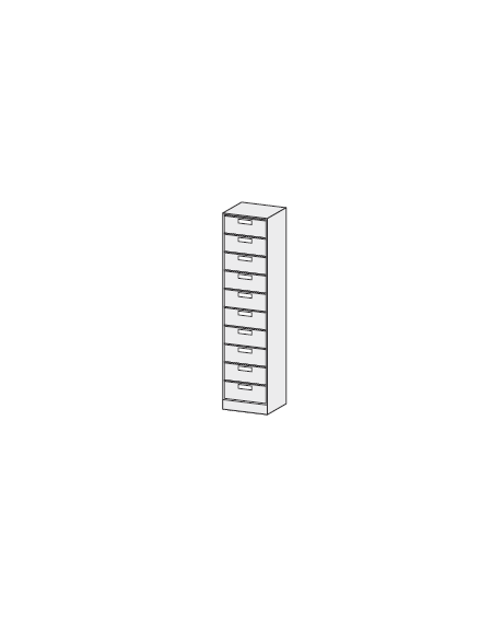 CARTELLIERA VERTICALE 10 CASELLE cm. 42 x 38 x 200 h.