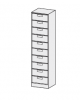 CARTELLIERA VERTICALE 10 CASELLE cm. 42 x 38 x 200 h.