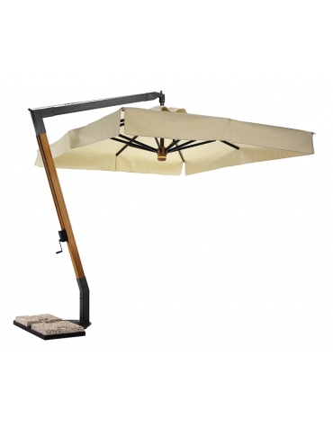 Ombrellone a palo laterale in legno lamellare a sbalzo - Dimensioni cm 400x400 - QUADRATO