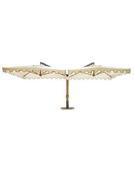 Ombrellone palo laterale a due braccia - Dimensione singolo ombrellone cm 300x300