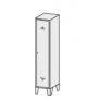 ARMADIO SPOGLIATOIO 1 POSTO - 1 anta grigio - cm. 30 x 50 x 180 h.
