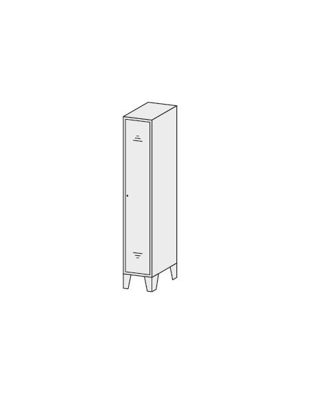 ARMADIO SPOGLIATOIO SPORCO / PULITO 1 POSTO - anta grigio - cm. 50 x 50 x 180 h.
