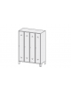 ARMADIO SPOGLIATOIO 4 POSTI CON 4 ANTE COLORATE cm. 120 x 50 x 180 h.