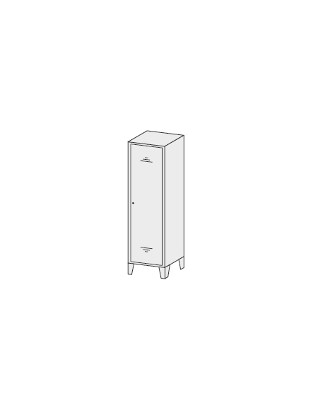 ARMADIO SPOGLIATOIO SPORCO / PULITO 1 POSTO CON ANTA COLORATA cm. 50 x 50 x 180 h.