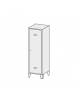 ARMADIO SPOGLIATOIO SPORCO / PULITO 1 POSTO CON 1 ANTA COLORATA cm. 50 x 50 x 180 h.