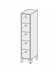 ARMADIO CASELLARIO 5 POSTI METALLICO cm. 30 x 50 x 180 h.