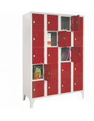ARMADIO CASELLARIO 15 POSTI CON ANTE COLORATE cm. 90 x 50 x 180 h.